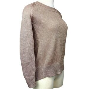 MILLAU Womens (S) Open Back Metallic‎ Sweater Rose Gold Beach Minimalist Yoga